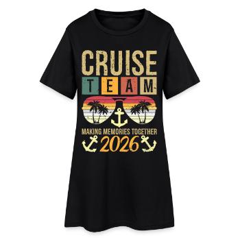 L’équipe de croisière 2026 Créer des souvenirs ensemble - Robe T-shirt Femme - noir - Devant