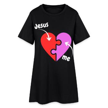 Jesus and me puzzle Heart - Christian - Women’s T-Shirt Dress - black - Front