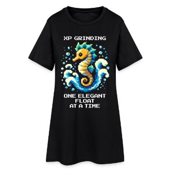 XP-Grind : flotter élégamment | Hippocampe - Robe T-shirt Femme - noir - Devant