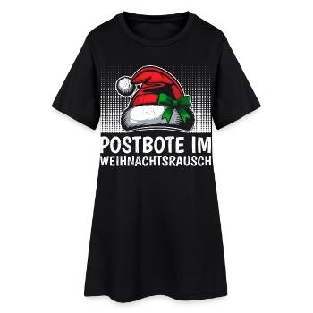 LE FACTEUR DANS UNE FRÉNÉSIE DE NOËL Drôle - Robe T-shirt Femme - noir - Devant
