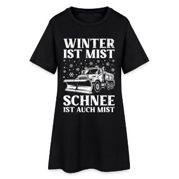 Service d’hiver L’HIVER, C’EST DE LA LA NEIGE, C’EST DE LA - Robe T-shirt Femme - noir - Devant