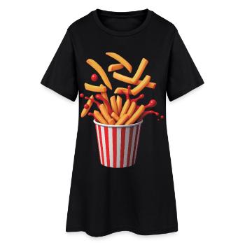POP FRITES - Bellegique - Robe T-shirt Femme - noir - Devant