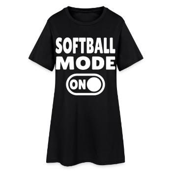 Mode softball activé - Robe T-shirt Femme - noir - Devant