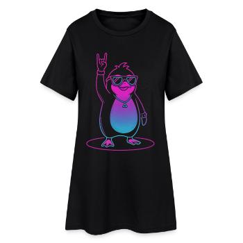 Un manchot de roche cool avec des lunettes de soleil - Robe T-shirt Femme - noir - Devant