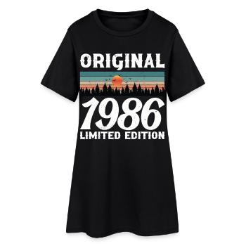 Cadeau d'anniversaire 1986 Original Rétro Vintage - Robe T-shirt Femme - noir - Devant