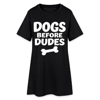 Déclaration d’amour des chiens avant les gars - Robe T-shirt Femme - noir - Devant