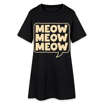 Miaou Miaou Miaou Bulle de dialogue Chat - Robe T-shirt Femme - noir - Devant