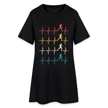 Cadeau rétro de Running Heartbeat pour les amateurs de course - Robe T-shirt Femme - noir - Devant