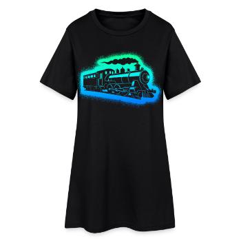 Locomotive à vapeur Trains miniatures Boys Men Railway - Robe T-shirt Femme - noir - Devant