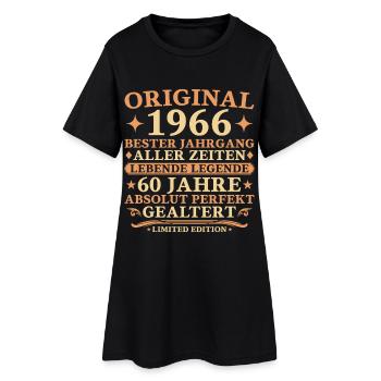 Don d’anniversaire original construit en 1966 - Robe T-shirt Femme - noir - Devant