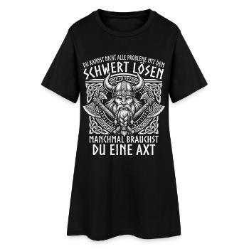 Comic Vikings: The Brave Warrior - Women’s T-Shirt Dress - black - Front