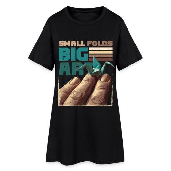 Origami Small Folds Big Art - Women’s T-Shirt Dress - black - Front