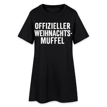 Offizieller Weihnachtsmuffel - Frauen T-Shirt-Kleid - Schwarz - Vorne