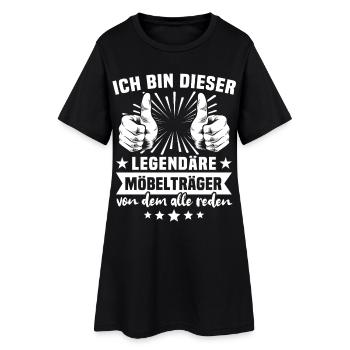 Möbelträger Legende - Frauen T-Shirt-Kleid - Schwarz - Vorne