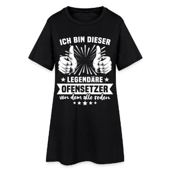 Ofensetzer Legende - Frauen T-Shirt-Kleid - Schwarz - Vorne