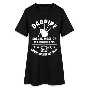 cornemuse résout la plupart de mes problèmes - Kaffee Gesche - Robe T-shirt Femme - noir - Devant