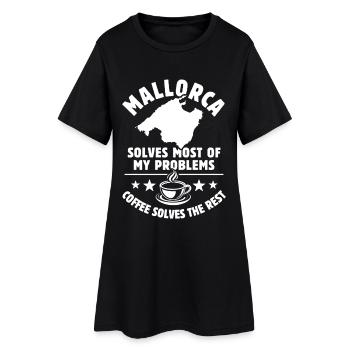 Mallorca solves most of my Problems - Coffee - Women’s T-Shirt Dress - black - Front