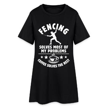 Fencing solves most of my Problems - Kaffee - Frauen T-Shirt-Kleid - Schwarz - Vorne