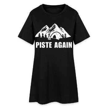 WIEDER PIE. Ski. Ski-Wintersport - Frauen T-Shirt-Kleid - Schwarz - Vorne