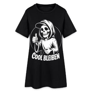 Pouce levé avec capuche squelette - Robe T-shirt Femme - noir - Devant