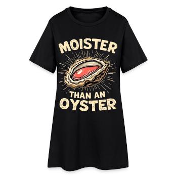 Moit comme une huître – jeu de mots - Robe T-shirt Femme - noir - Devant