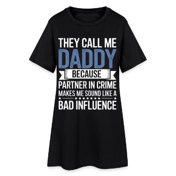 Papa partenaire de crime Tee - Robe T-shirt Femme - noir - Devant
