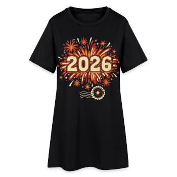 Célébrez le réveillon du Nouvel An 2026 - Robe T-shirt Femme - noir - Devant