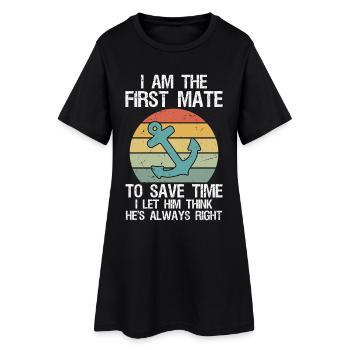 Funny First Mate for Men Women Pontoon Boat Cap - Frauen T-Shirt-Kleid - Schwarz - Vorne