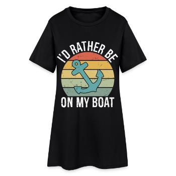 Je préfère être sur mon t-shirt de bateau Boat Captain Boat - Robe T-shirt Femme - noir - Devant