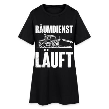 Service d’hiver LE SERVICE DE DÉNEIGEMENT FONCTIONNE Des choses drôles - Robe T-shirt Femme - noir - Devant