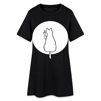 Chat chats chaton chat doigt d’honneur - Robe T-shirt Femme - noir - Devant