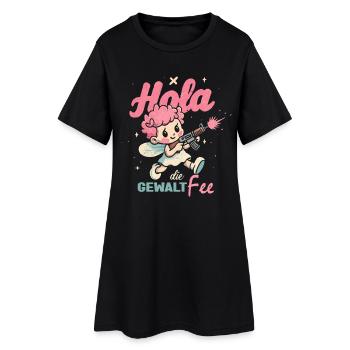 Hello Violence Fairy - Pink Angel with Weapon - Women’s T-Shirt Dress - black - Front