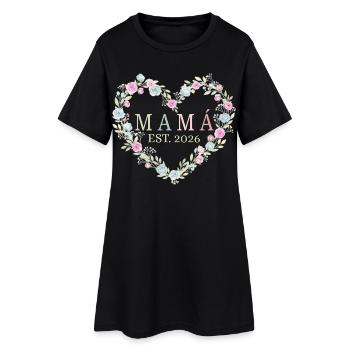 Maman l’est. Cadeau 2026 pour Maman - Robe T-shirt Femme - noir - Devant