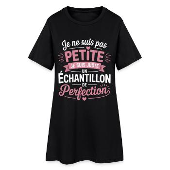 Je Ne Suis Pas Petite Échantillon De Perfection - Robe T-shirt Femme - noir - Devant