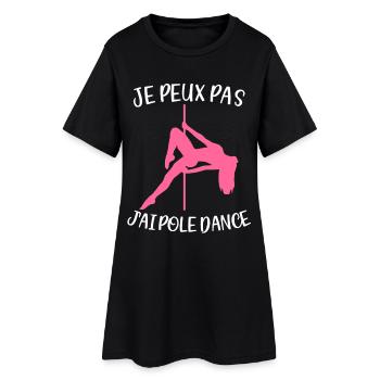 Je Peux Pas J'ai Pole Dance Danseur Danseuse Barre - Robe T-shirt Femme - noir - Devant
