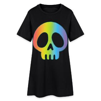 Multicolored skull - Women’s T-Shirt Dress - black - Front