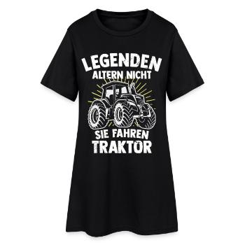 Legenden fahren den Traktor eines Bauern - Frauen T-Shirt-Kleid - Schwarz - Vorne