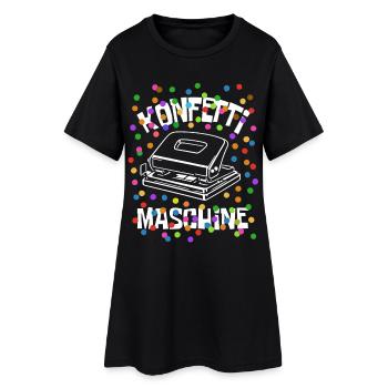 Machine à confettis - Carnaval - Déguisement - Robe T-shirt Femme - noir - Devant