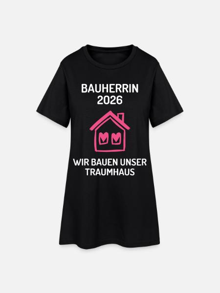 Hausbau Eigenheim Bauherren Bauherrin 2026 - Frauen T-Shirt-Kleid - Schwarz