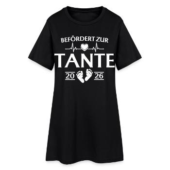 Babyparty 2026 - Befördert zur Tante - Frauen T-Shirt-Kleid - Schwarz - Vorne