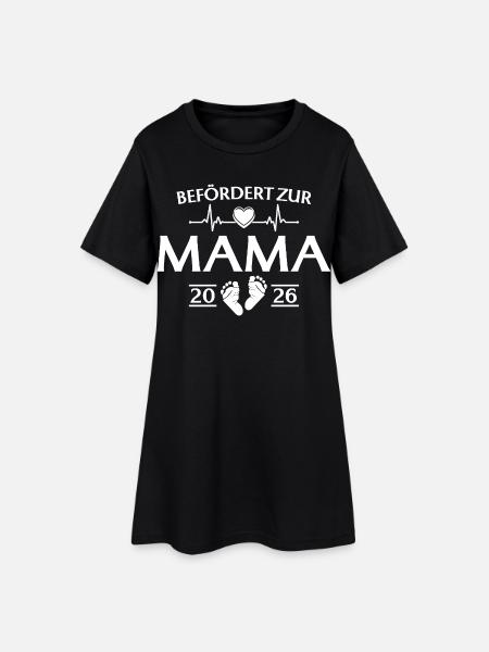 Mutter 2026 - Befördert zur Mama - Frauen T-Shirt-Kleid - Schwarz