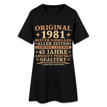 Cadeau original du 45e anniversaire de l’année 1981 - Robe T-shirt Femme - noir - Devant