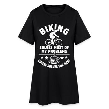 Biking solves most of my Problems Coffee Gift - Women’s T-Shirt Dress - black - Front