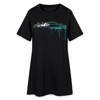 Impression néon de Sydney Skyline - Robe T-shirt Femme - noir - Devant