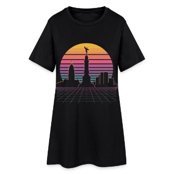 Sunset Skyline - Mexico City - Women’s T-Shirt Dress - black - Front