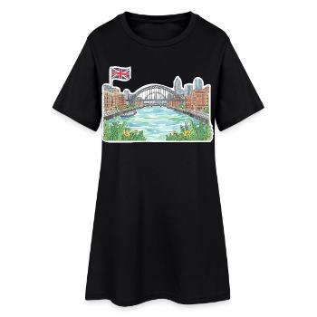 Newcastle Skyline Tyne Bridge Sage Gateshead Art - Robe T-shirt Femme - noir - Devant