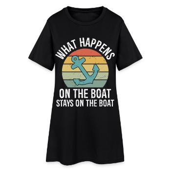 Ce qui se passe sur le bateau reste sur le bateau - Robe T-shirt Femme - noir - Devant