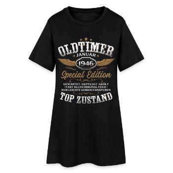 Cadeau du 80e anniversaire Voiture Classique janvier 1946 - Robe T-shirt Femme - noir - Devant