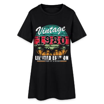 Édition limitée vintage des années 1980 - Robe T-shirt Femme - noir - Devant