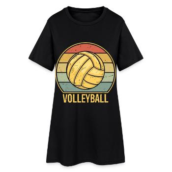 Volleyball Retro Vintage - Frauen T-Shirt-Kleid - Schwarz - Vorne